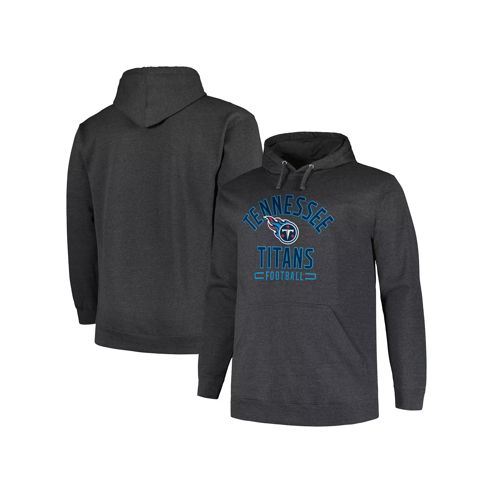 Men's Fanatics Branded Heather Charcoal Tennessee Titans Big & Tall Pullover Hoodie,  Product Image