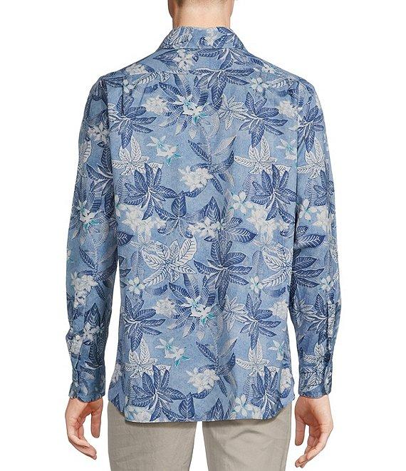 Cremieux Blue Label Key West Collection Palm Leaf Print Long Sleeve Woven Shirt Product Image