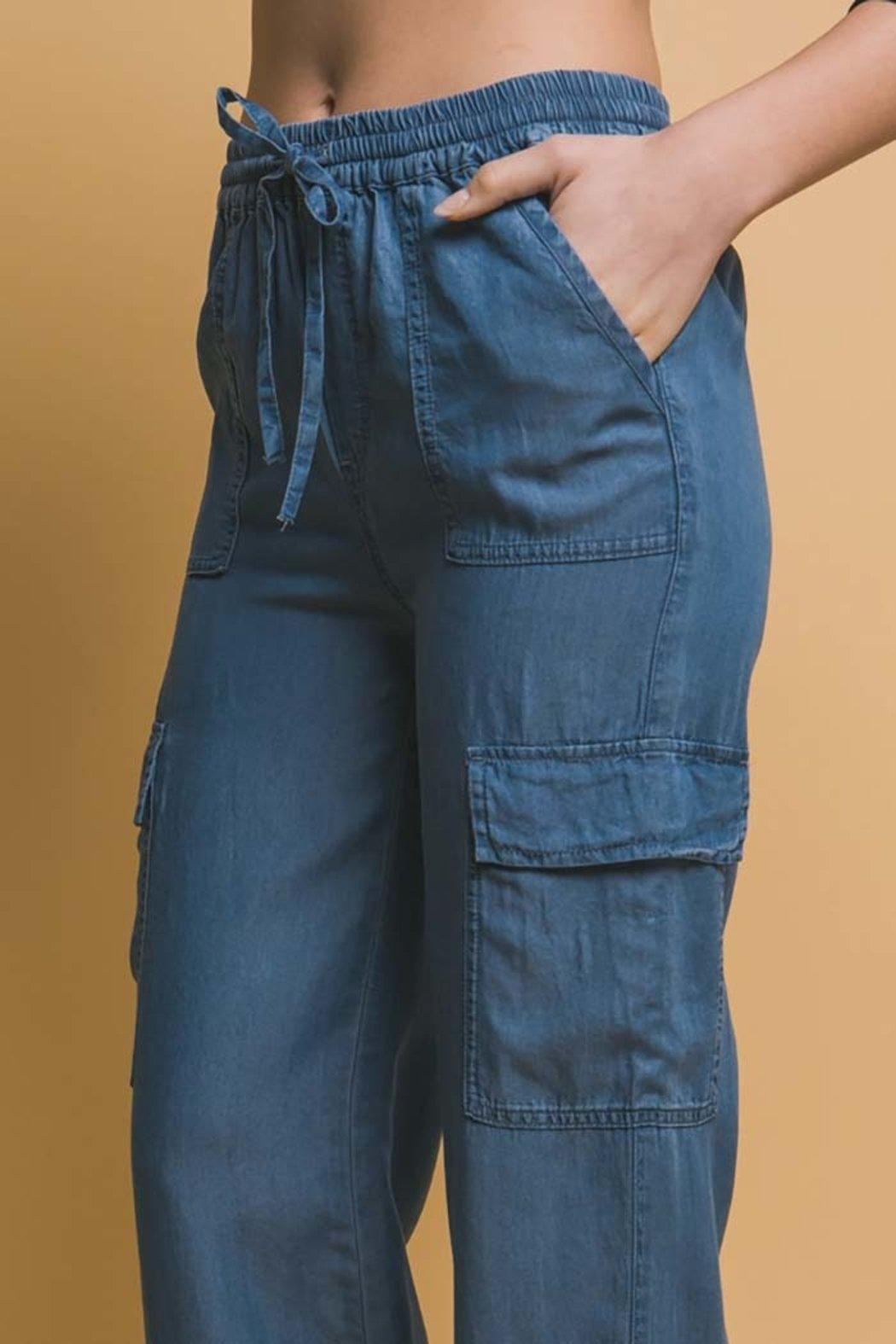 Solid Tencel Cargo Pants Product Image