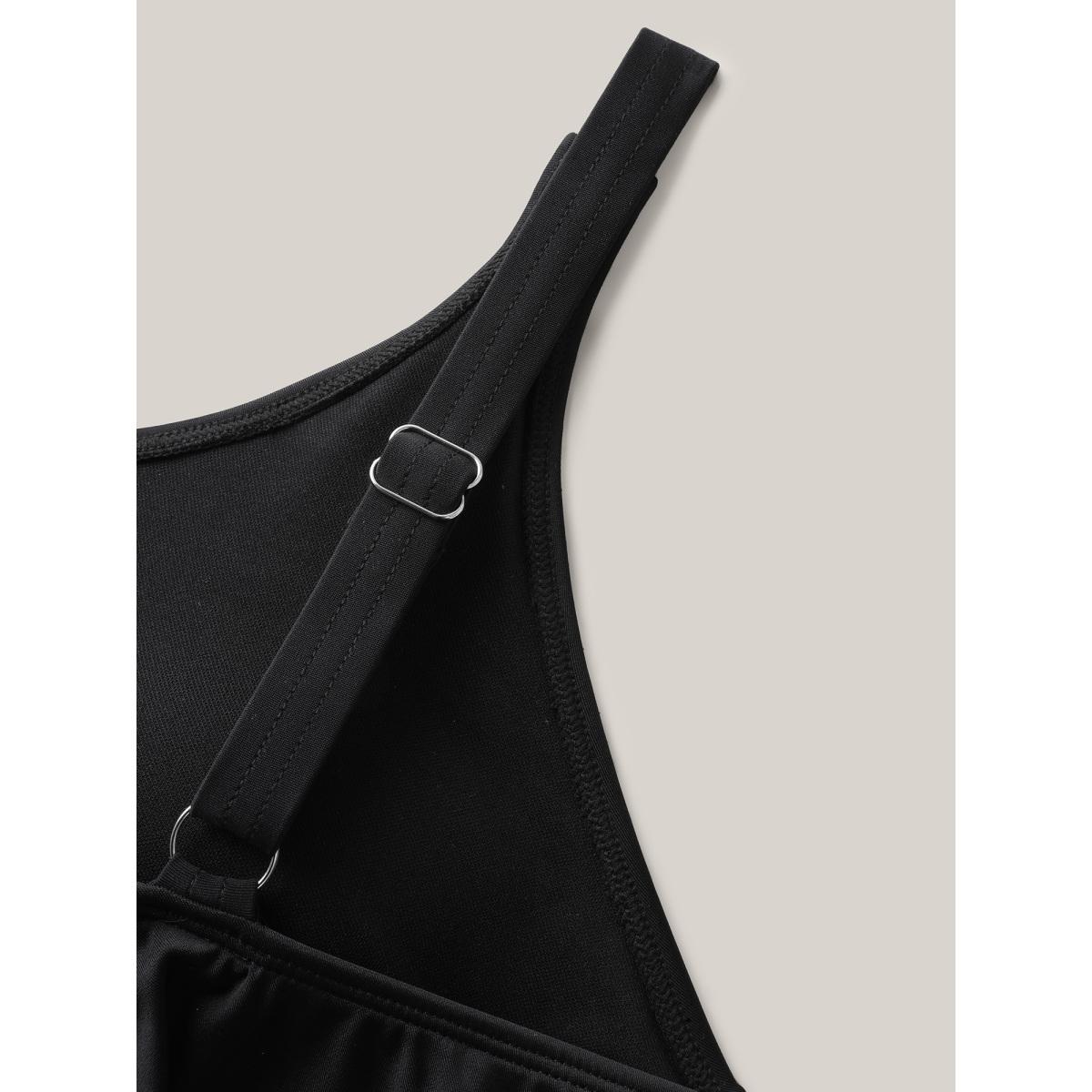 Plus Size Leopard Print Laser Cut Pleated One-Piece Swimsuit Women's Swimwear Black Beach Laser Curve Bathing Suits High stretch One Pieces BloomChic 30/6X Product Image