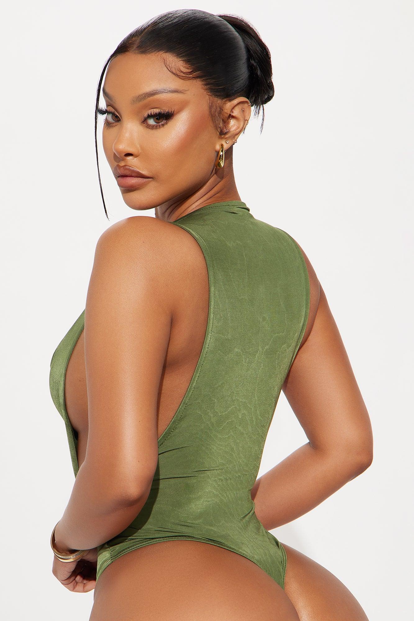 Martina Double Lined Bodysuit - Olive Female Product Image