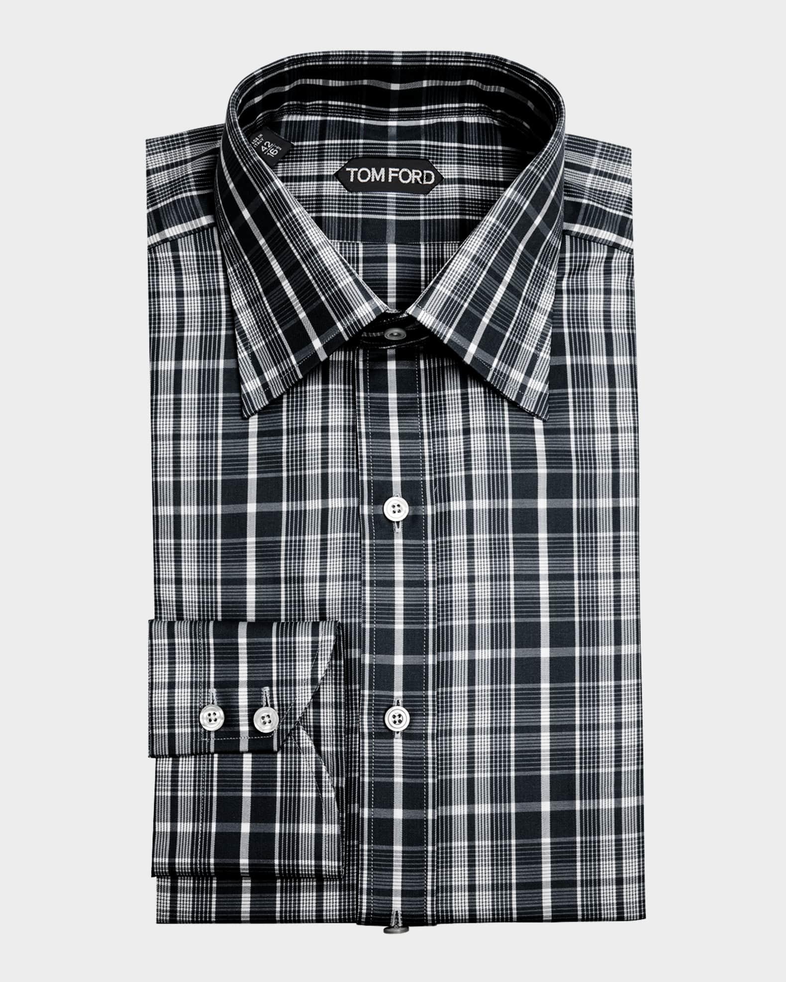 Men's Cotton Twill Slim-Fit Stripe Dress Shirt Product Image