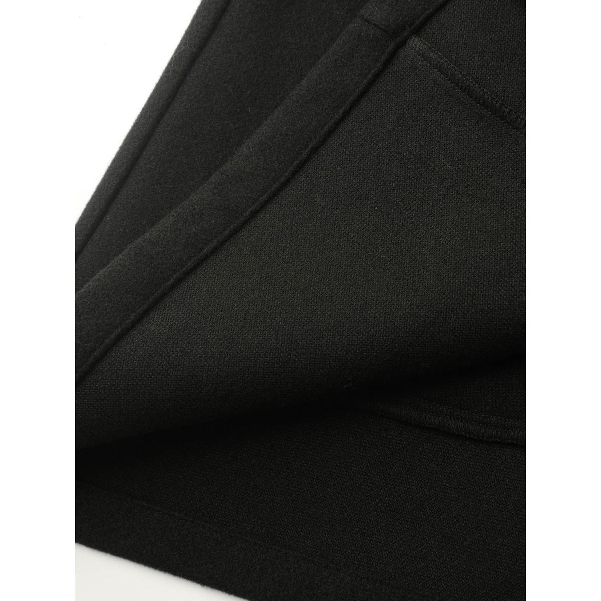 Plus Size Floral Embroidered Sleeve Slant Pockets Coat Women Black Timeless Embroidered Loose Ladies Elegant Winter Coats BloomChic 12/L Product Image