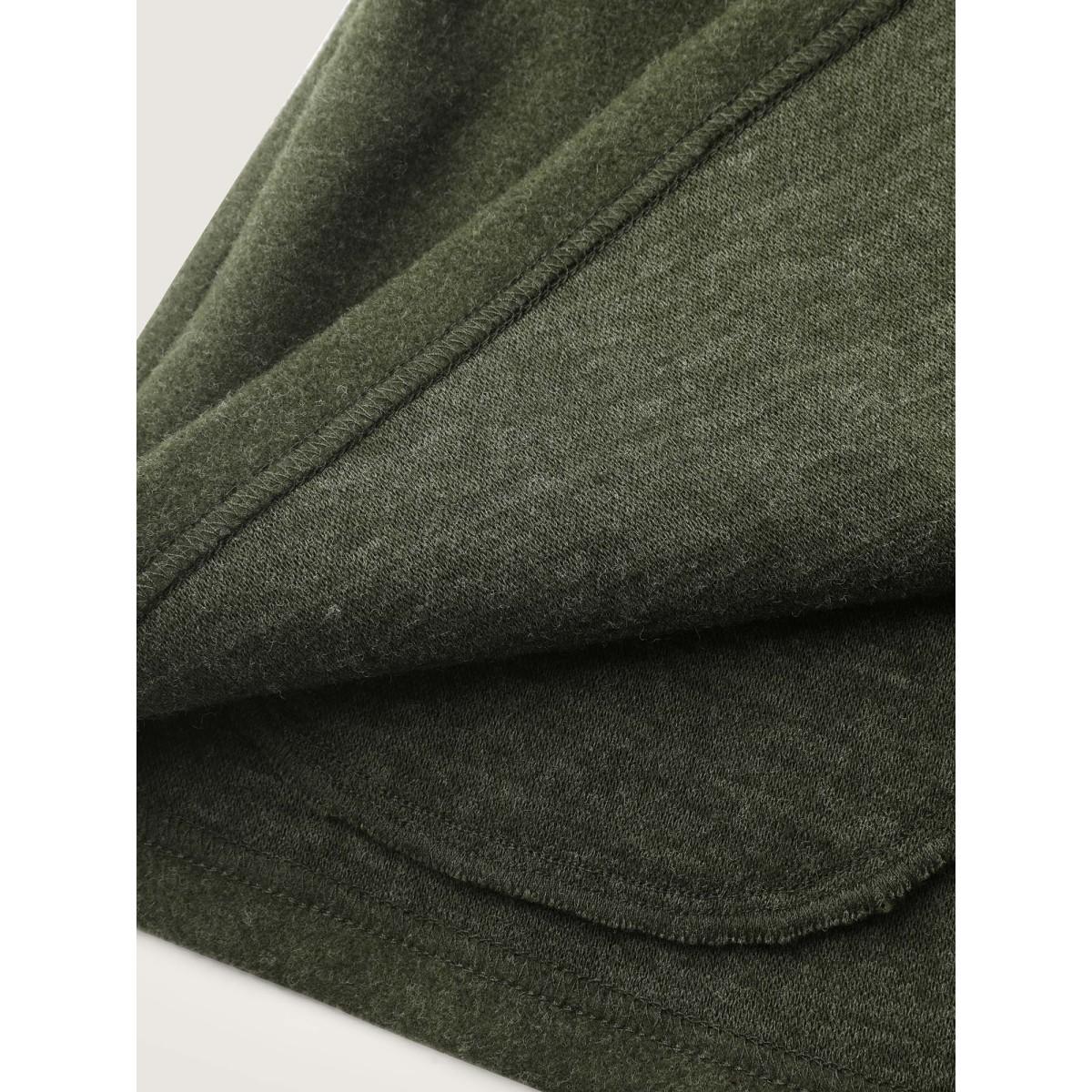 Plus Size Flared Sleeve A-Line Button Jacket Women ArmyGreen Timeless Pleated Loose Ladies Elegant Winter Coats BloomChic 28/5X Product Image