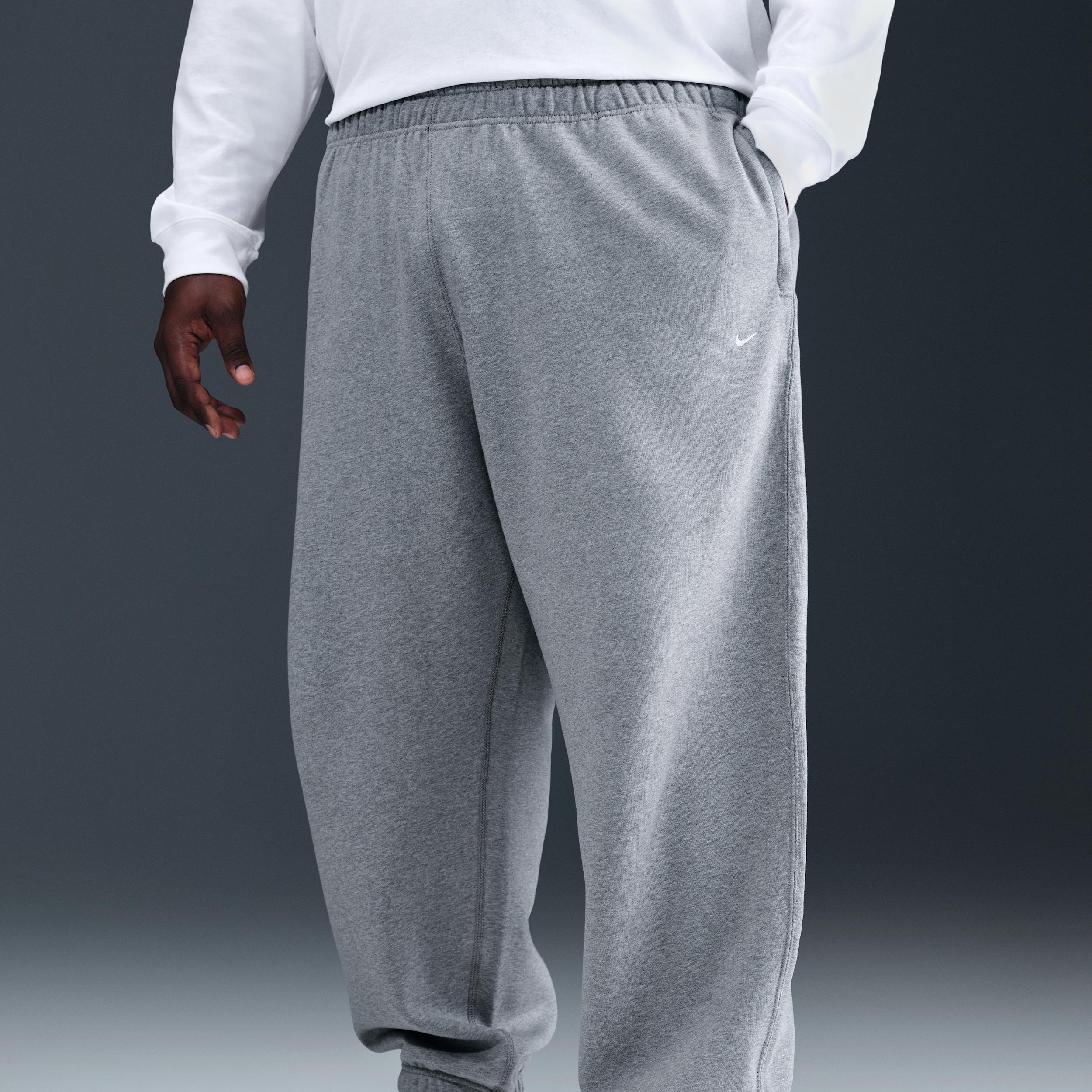 Nike Mens Solo Swoosh Cuffed Fleece Pants | HV1088-063 Product Image