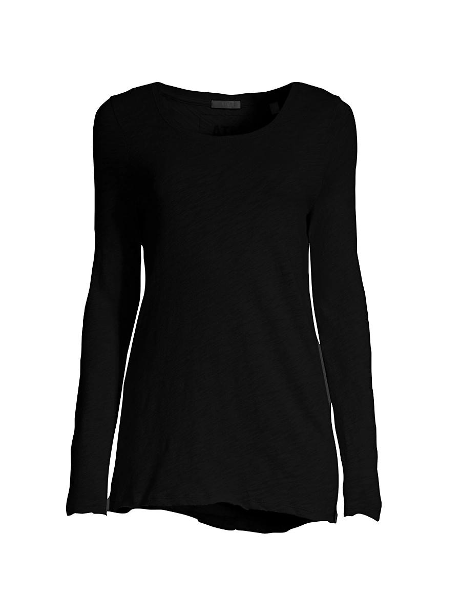 Womens Destroyed Wash Long-Sleeve Slub Jersey Tee Product Image