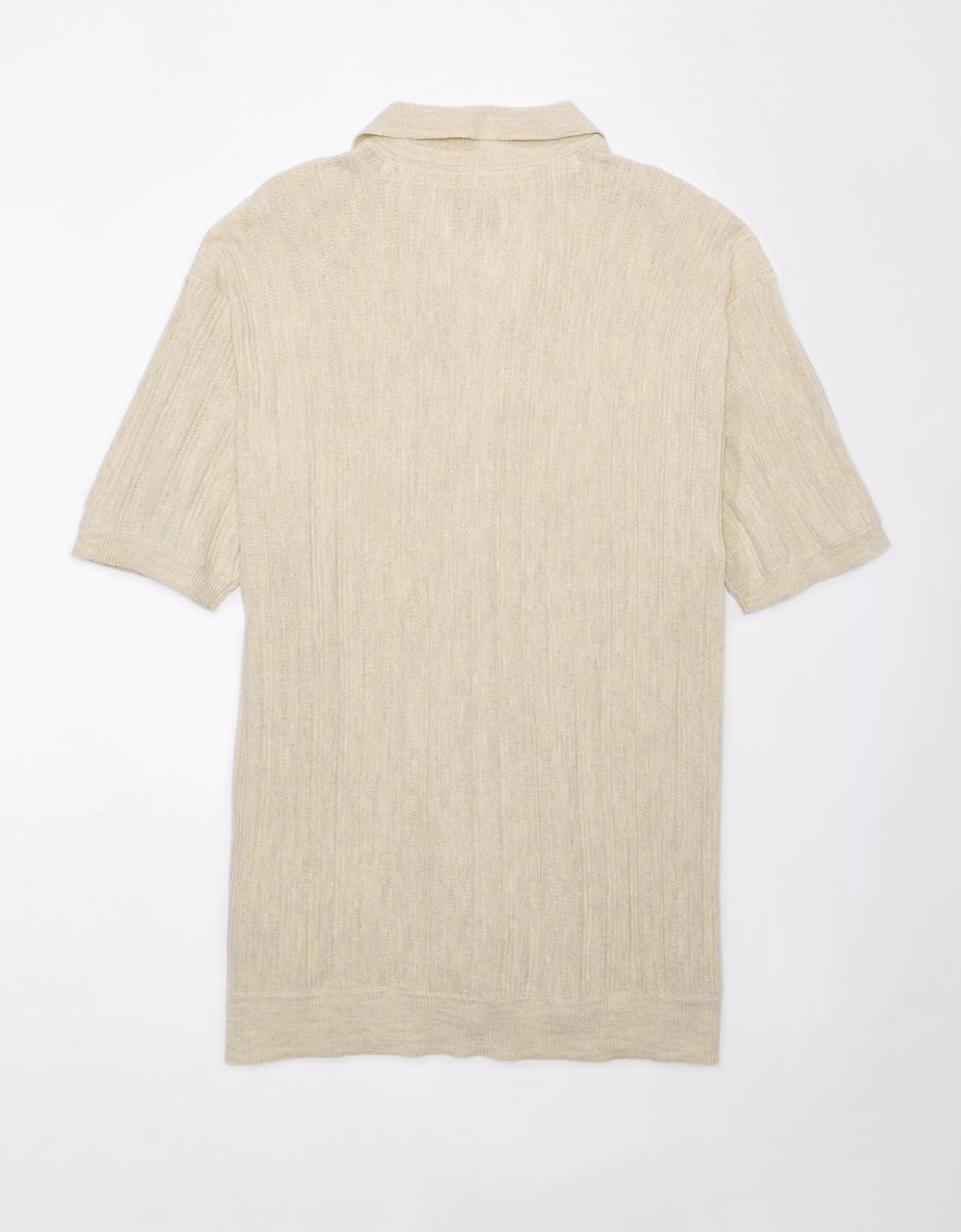 AE Weekend Button-Up Sweater Polo Shirt Product Image