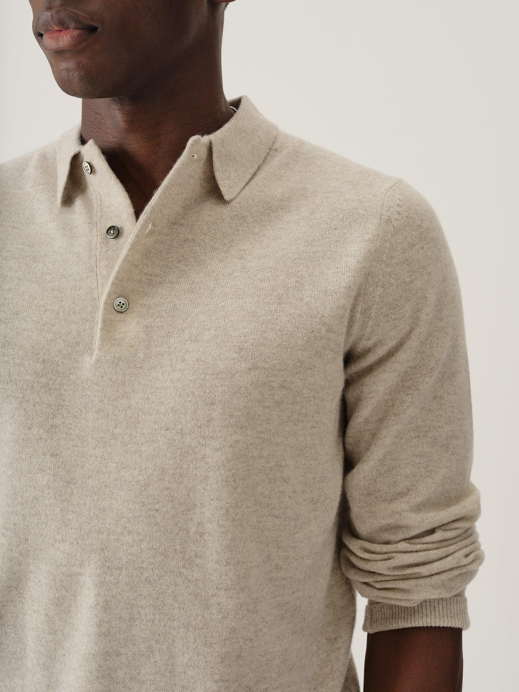 Light Oat California Cashmere Polo Product Image