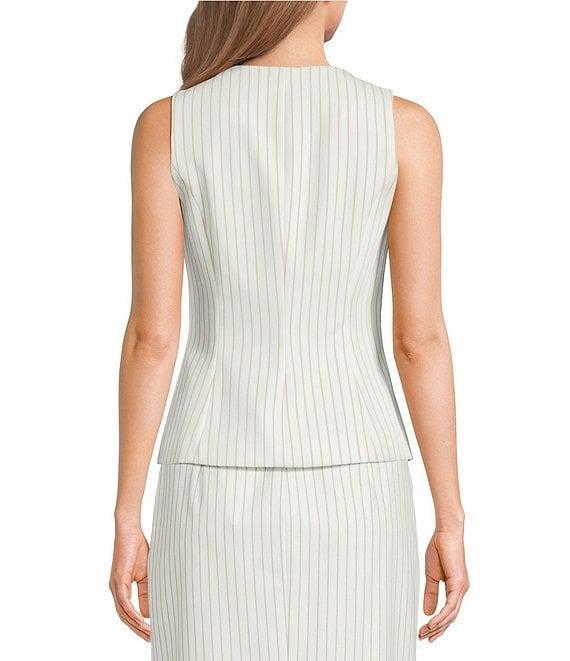 Alex Marie Coordinating Annika Pinstripe Crew Neck Sleeveless Novelty Suiting Vest Product Image