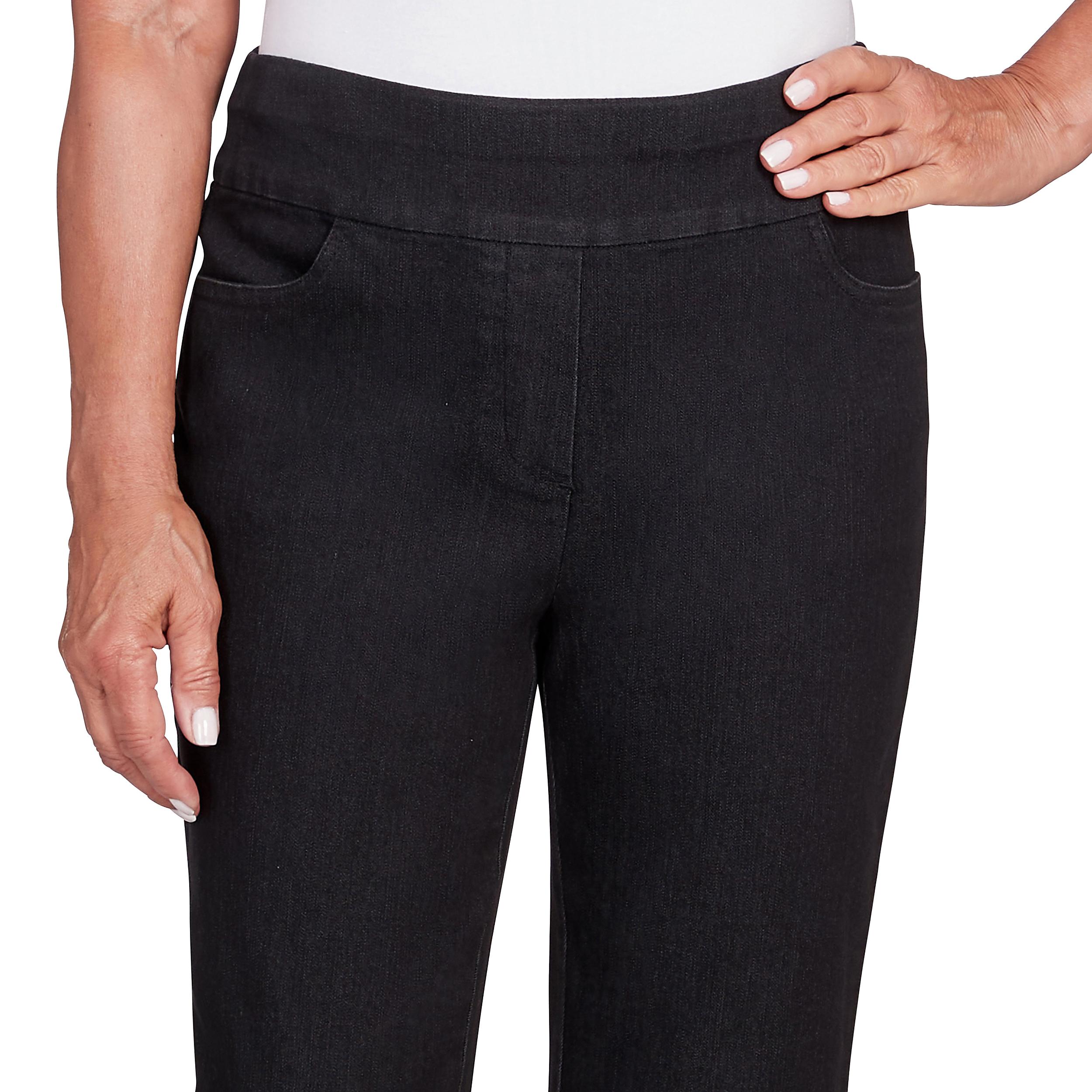 Alfred Dunner Super Stretch Denim Fringe Capri Pant- Petite Product Image