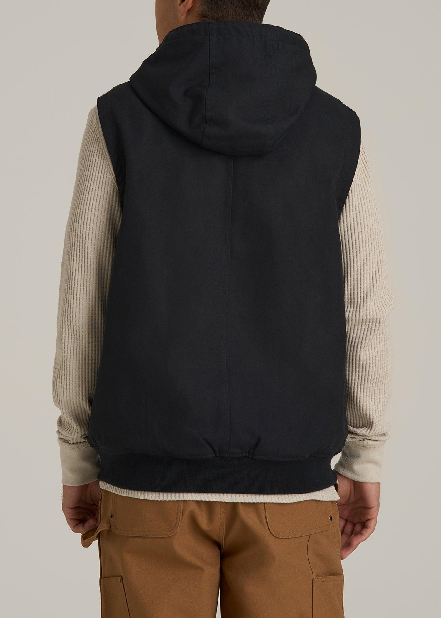 LJ&S Flannel-Lined Canvas Work Vest for Tall Men in Black Male Product Image