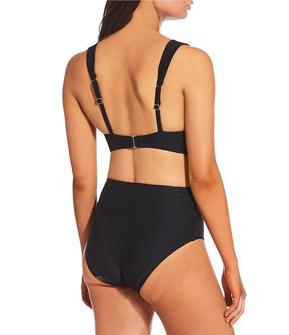 Alex Marie Textured Banded High Waisted Swim Bottom Product Image