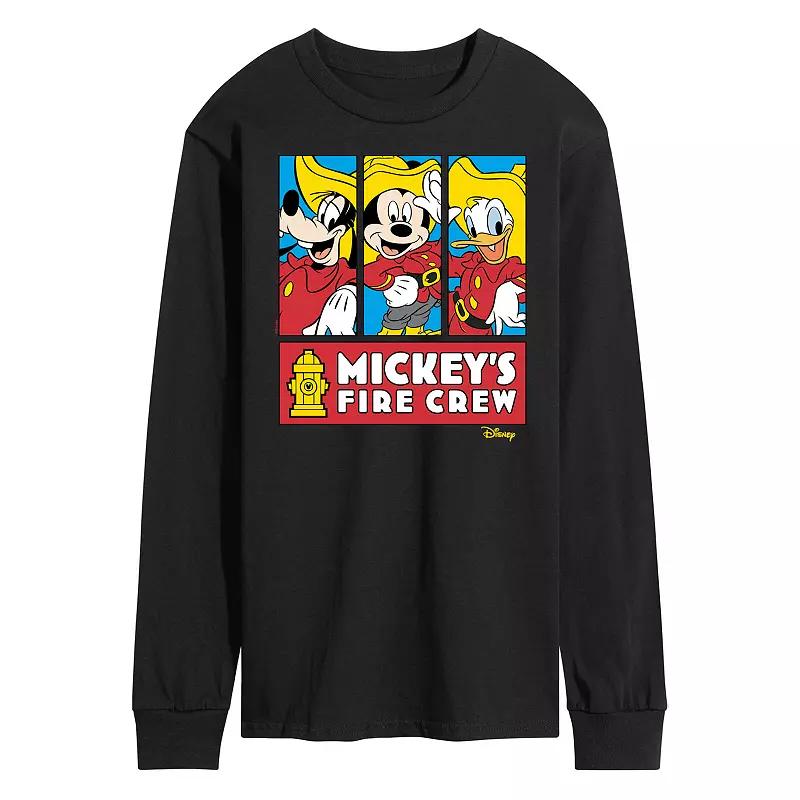 Disney's Mickey Mouse & Friends Men's Fire Crew Long Sleeve Graphic Tee,  Product Image