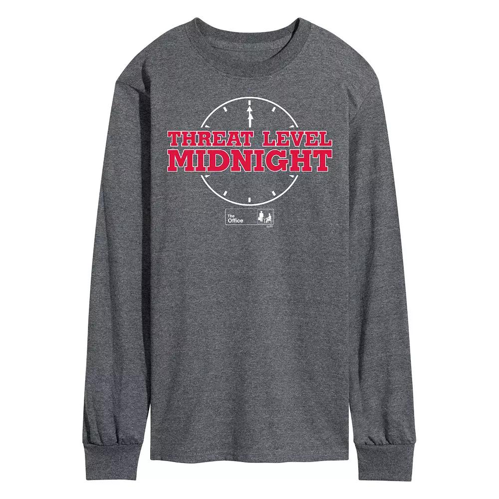Men's The Office Threat Level Midnight Long Sleeve Tee,  Product Image