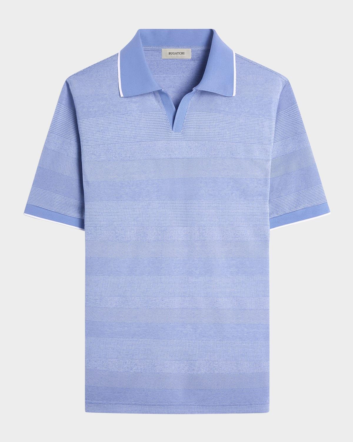 Mens Short-Sleeve Sweater with Johnny Collar Product Image