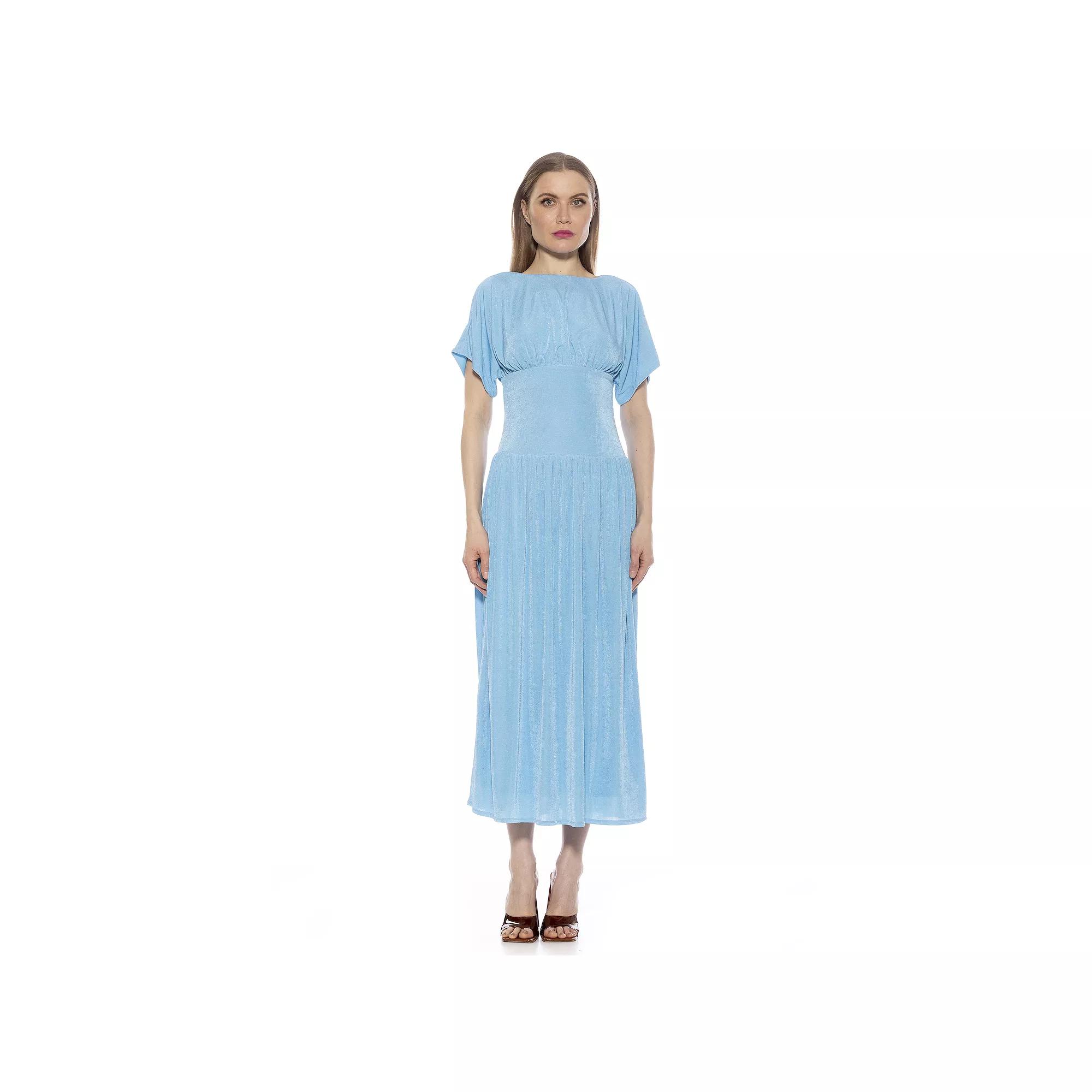 Women's ALEXIA ADMOR Luna Draped Dolman Sleeve Tea Length Dress,  Product Image