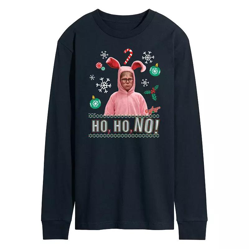 Men's A Christmas Story Pink Bunny Long Sleeve Graphic Tee,  Product Image