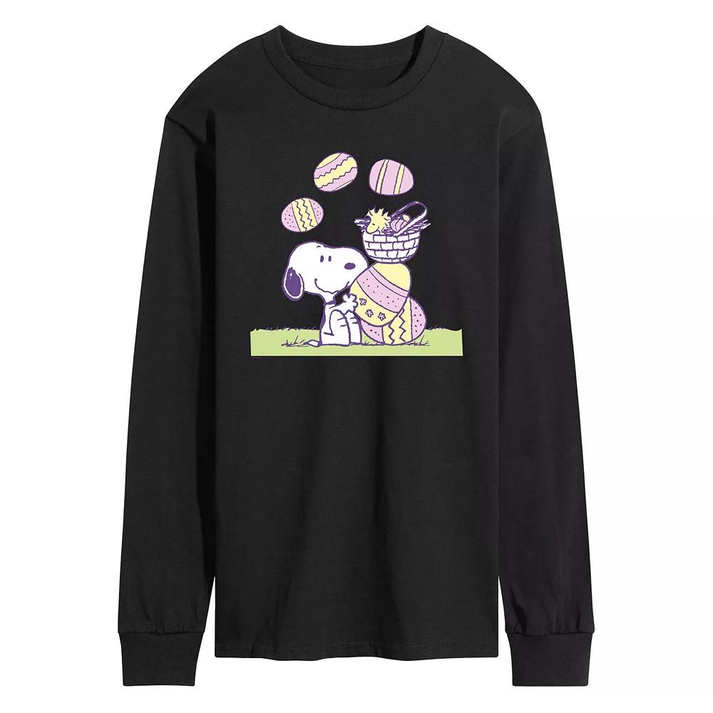 Men's Peanuts Easter Comic Long Sleeve Graphic Tee,  Product Image