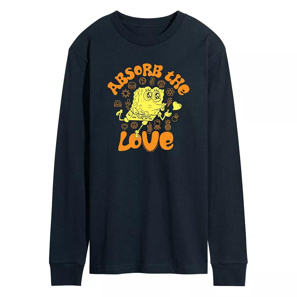 Men's SpongeBob SquarePants Absorb The Love Long Sleeve Graphic Tee,  Product Image