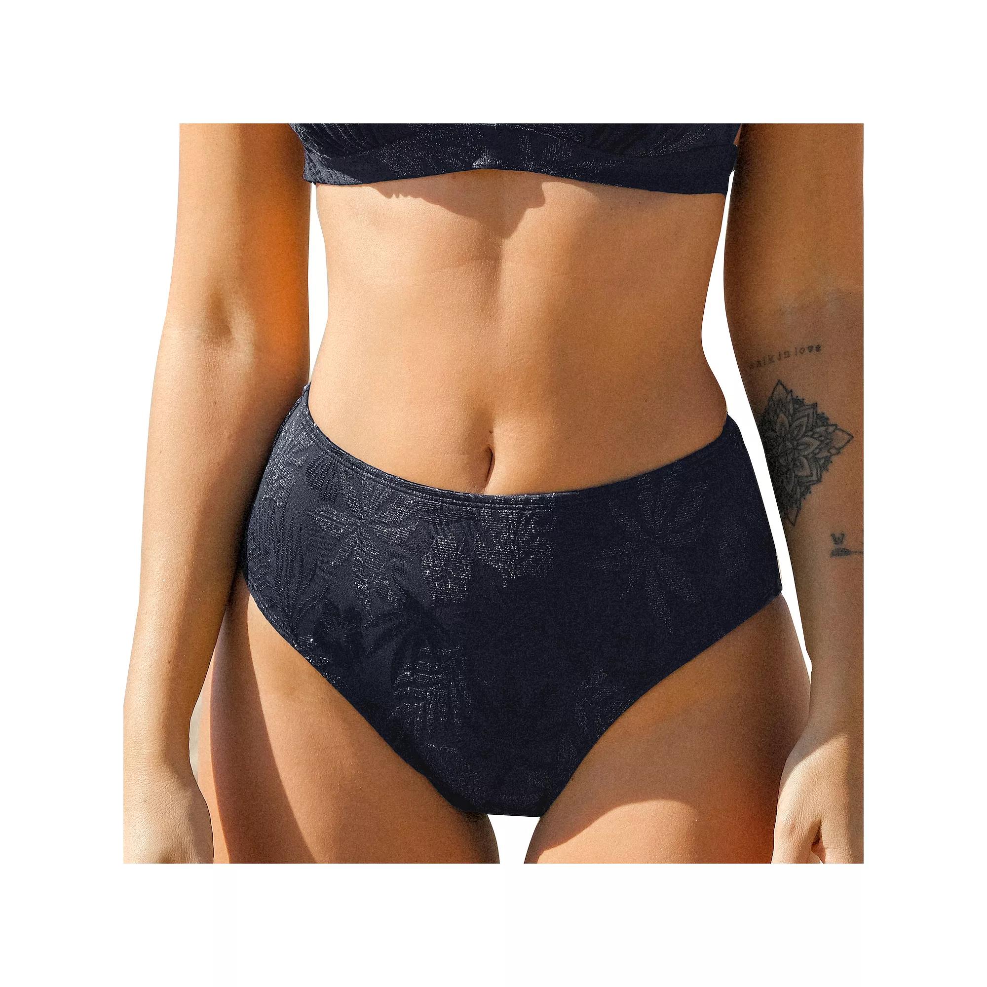Women's Cupshe Mid-Rise Retro Hipster Bikini Bottoms, Size: Small, Blue Shine Product Image