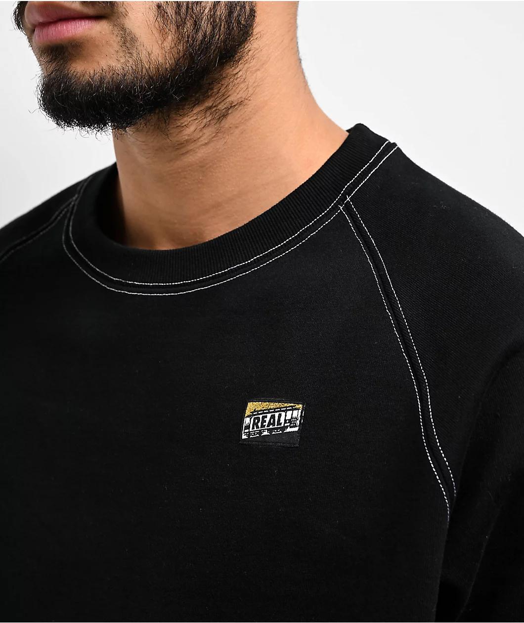 Real Tough Threads Black Crewneck Sweatshirt Product Image