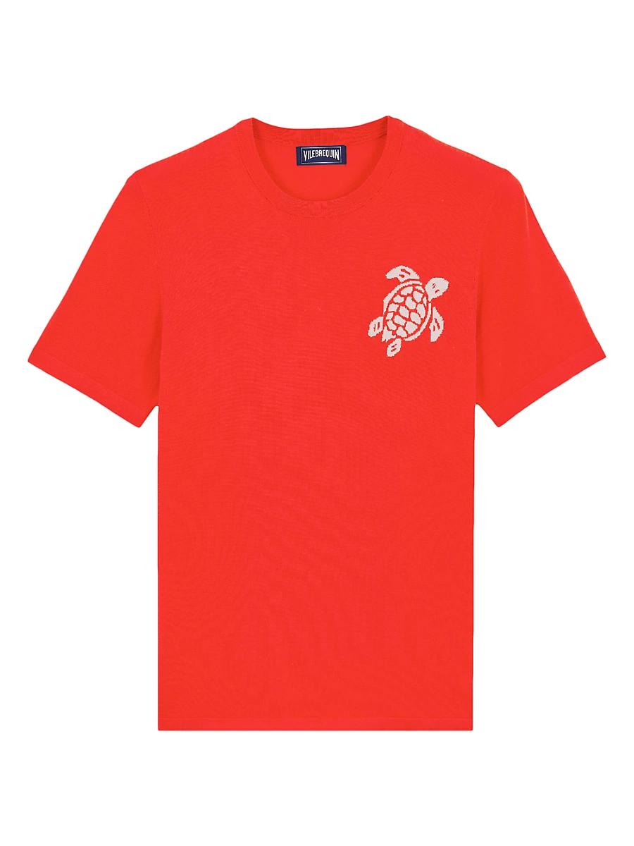 Mens Big Turtle Silk & Cotton T-Shirt Product Image