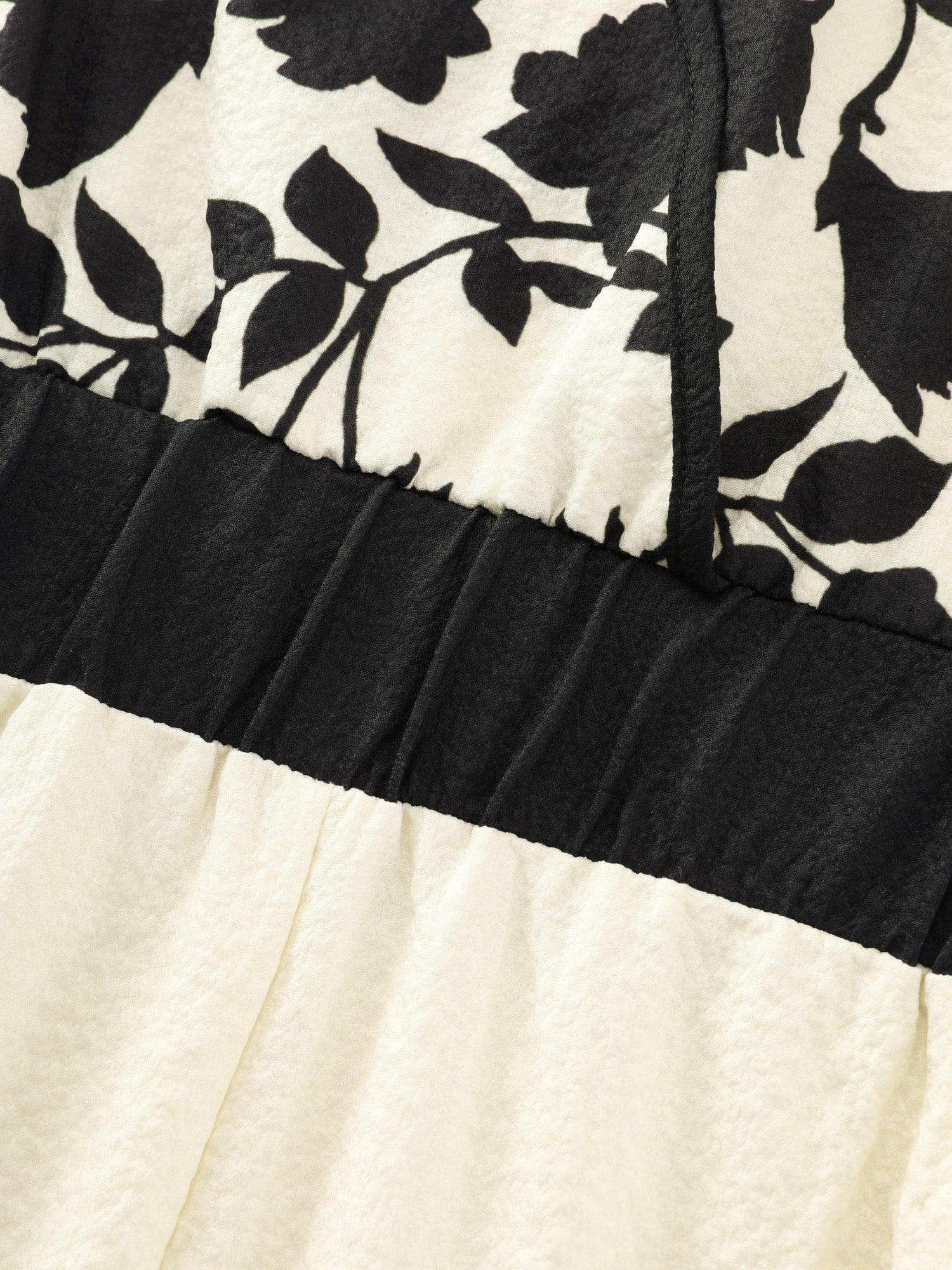 Color Contrast Floral Print Back-Tie Jumpsuit Female Product Image