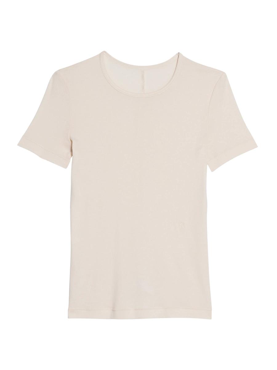 Womens Rib-Knit Pima Cotton-Blend T-Shirt Product Image
