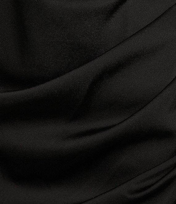 Gianni Bini Yelena Satin High Mock Neck Sleeveless Long Sheath Dress Product Image