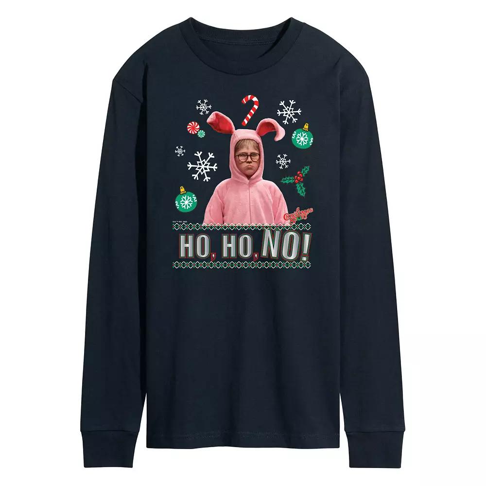 Men's A Christmas Story Pink Bunny Long Sleeve Graphic Tee,  Product Image