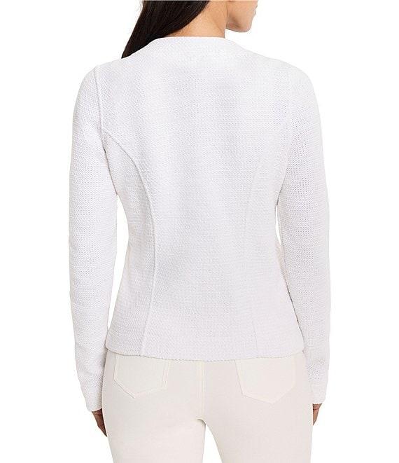 NIC + ZOE Mix Knit Round Neck Long Sleeve Jacket Product Image