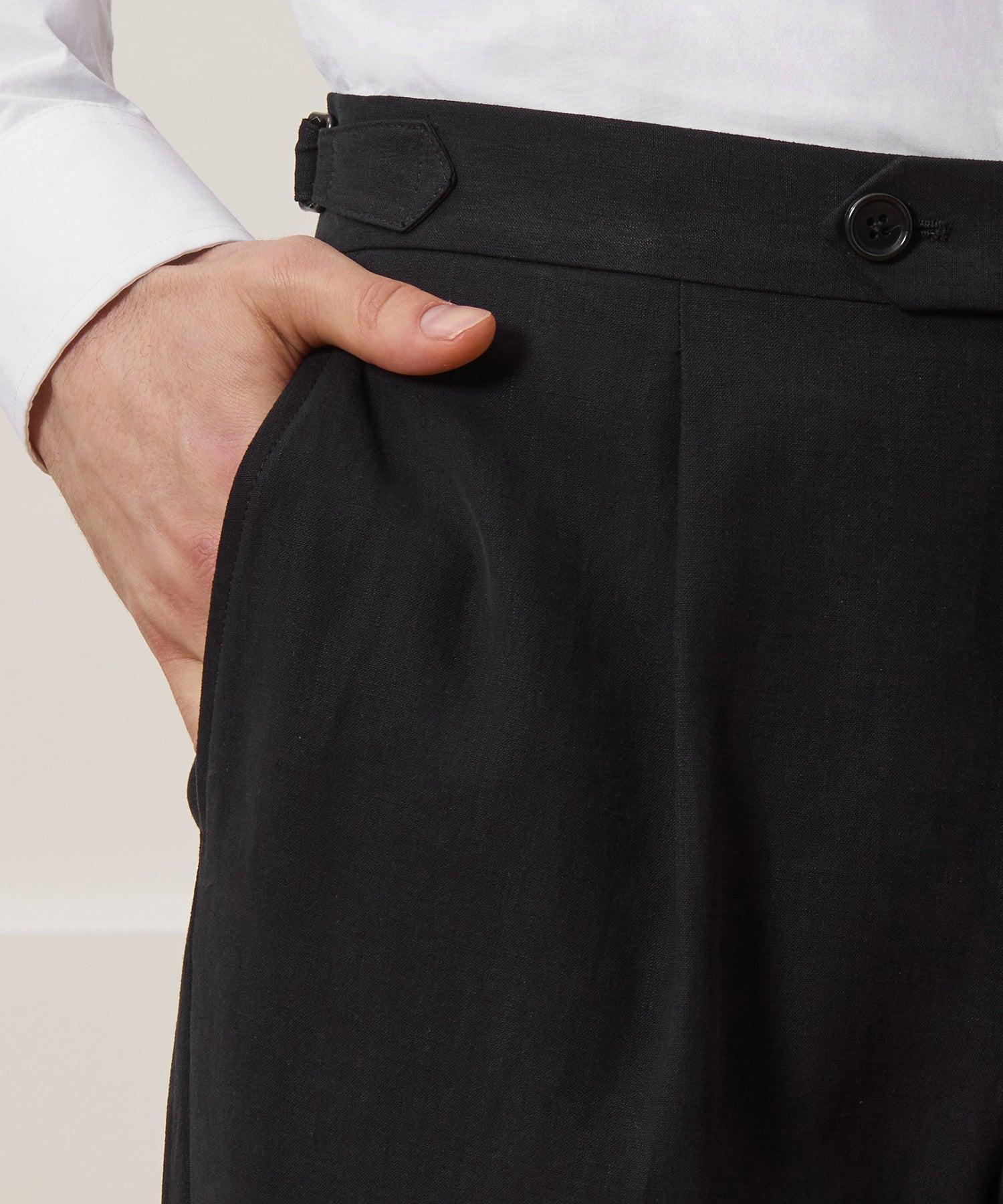 Italian Sueded Linen Side Tab Trouser Product Image