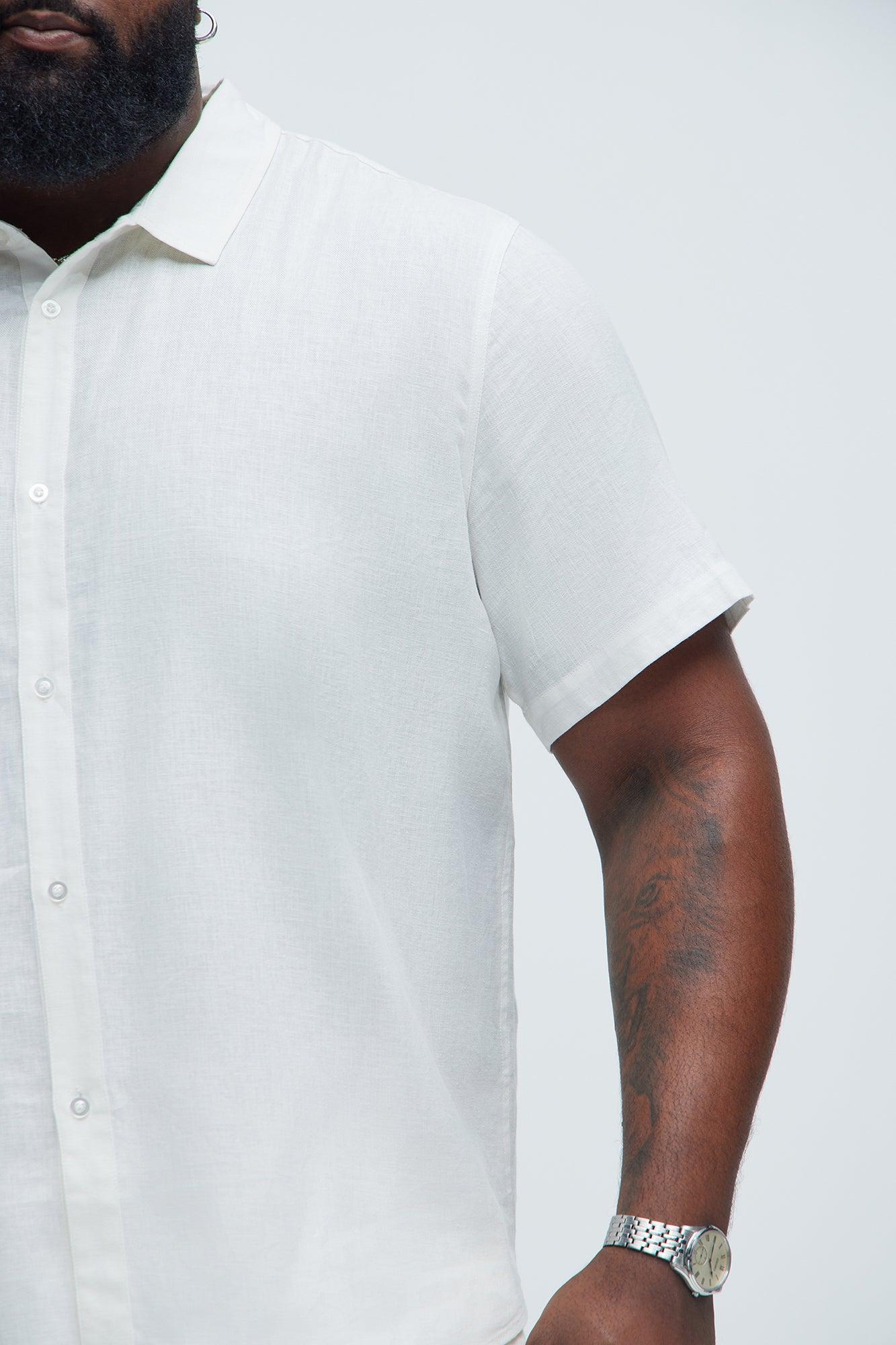Bahamas Linen Classic Button Up Shirt - White Product Image