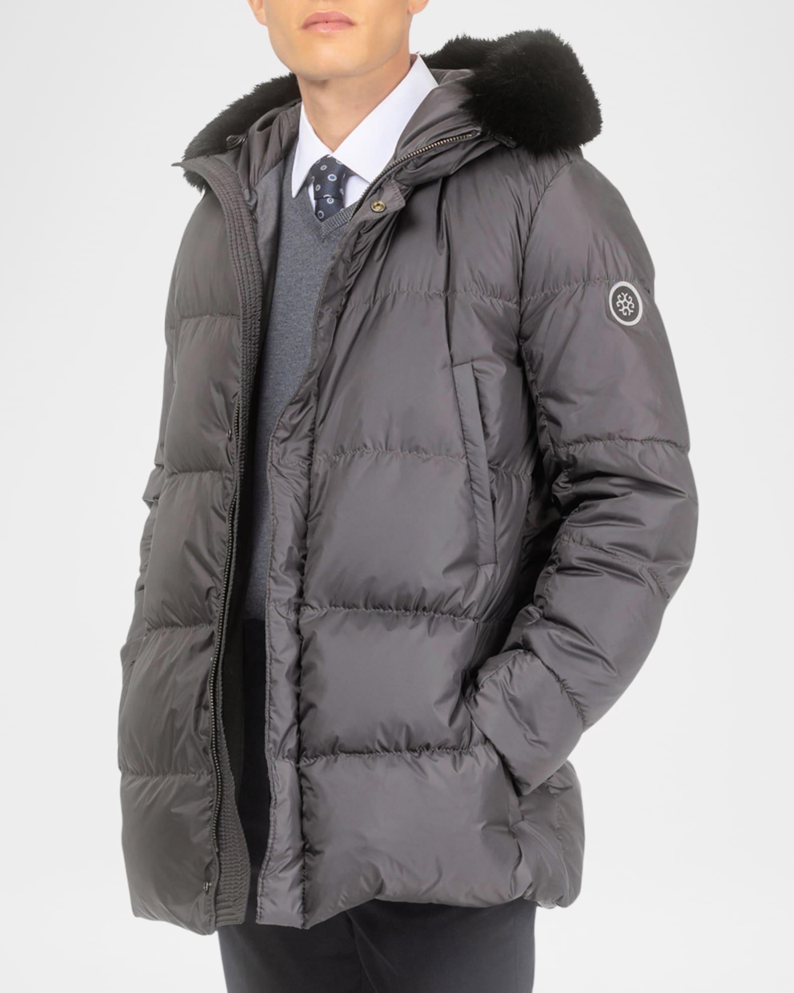 Men's Apres-Ski Jacket With Detachable Toscana Lamb Shearling Hood Trim Product Image