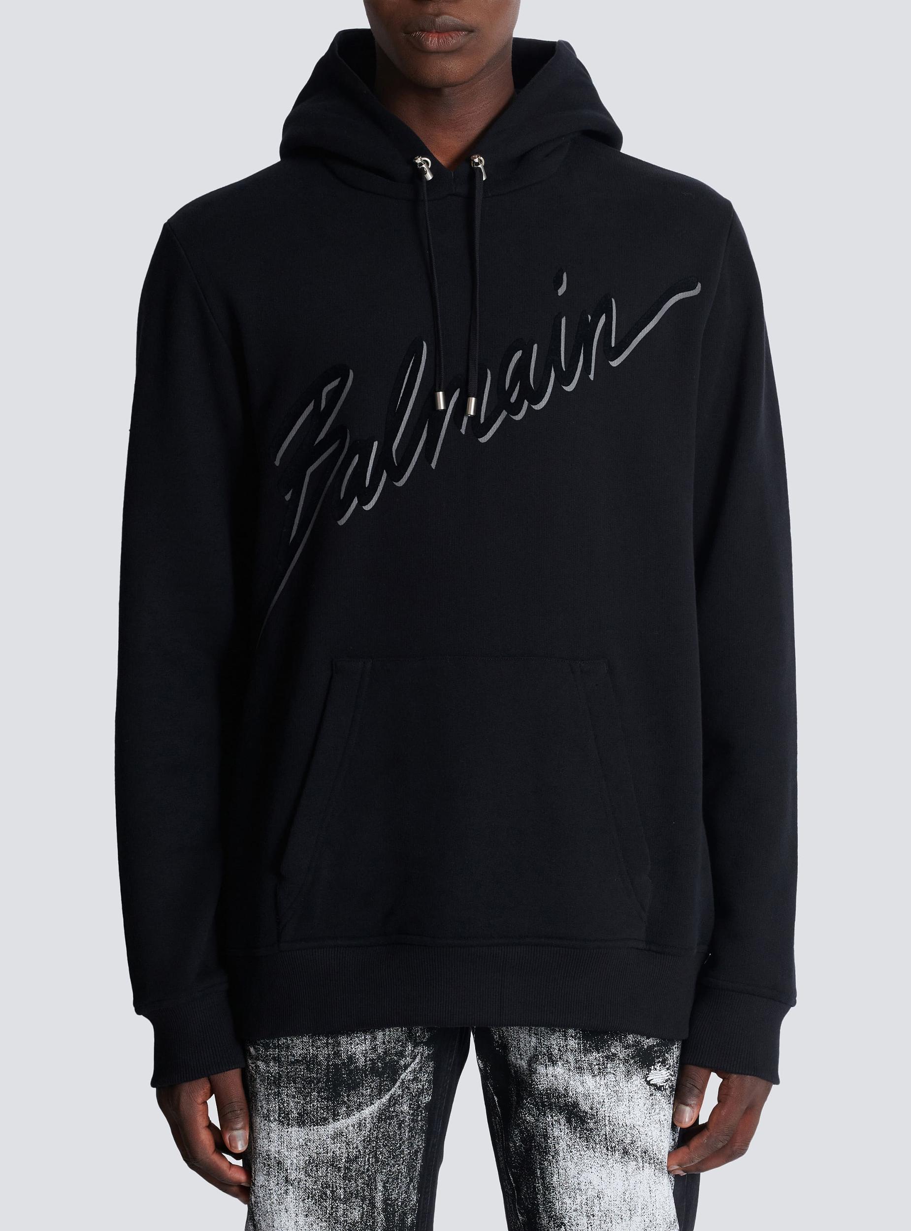 Flocked Balmain Letter hoodie Product Image