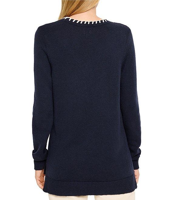 NIC + ZOE Cotton Cashmere Blend Knit Round Neck Long Sleeve Sweater Product Image