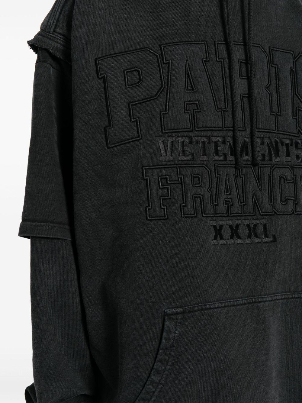 Paris logo-embroidered hoodie Product Image
