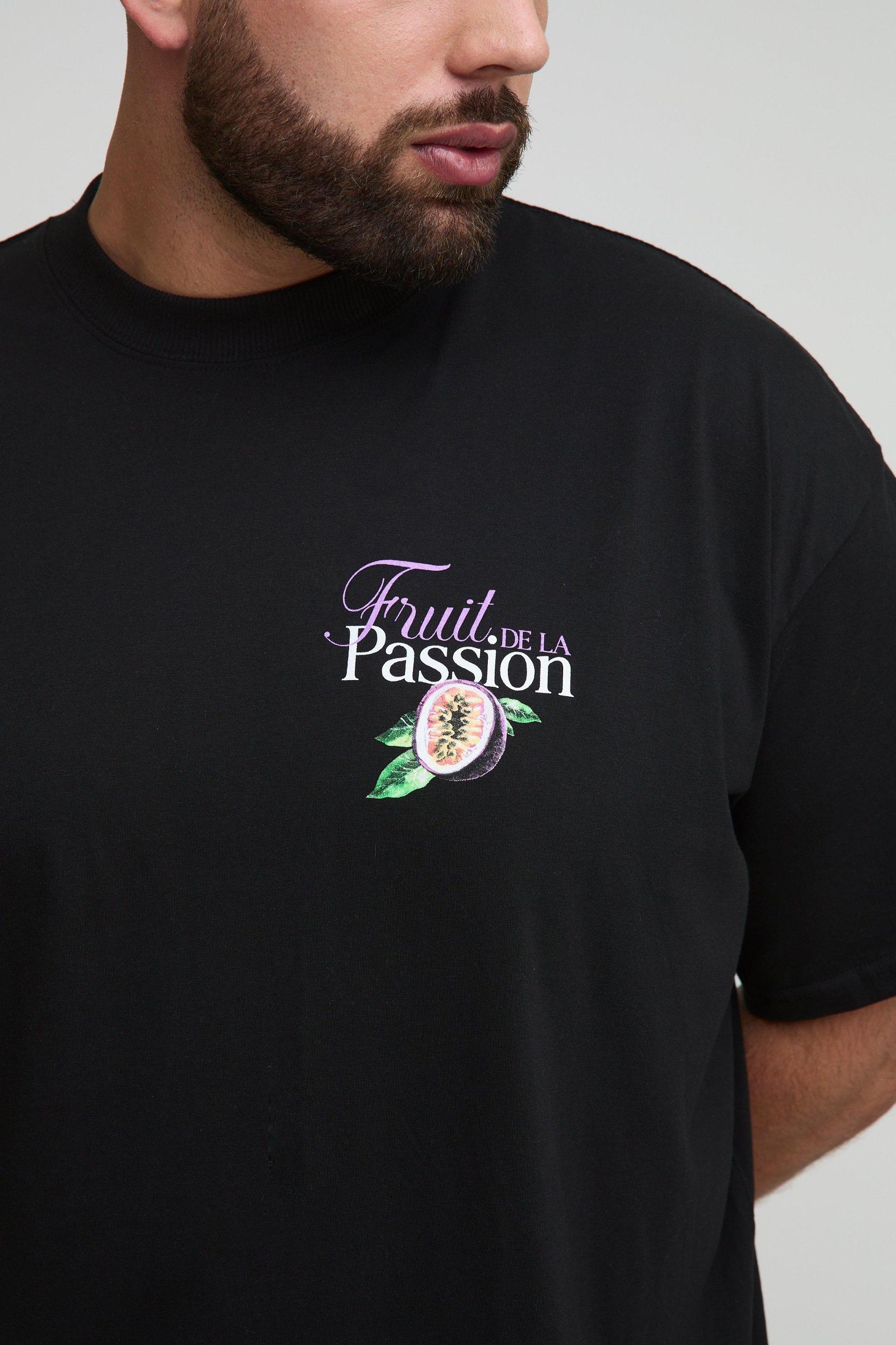Plus Oversized Passion Fruit Printed T-Shirt | boohooMAN USA Product Image