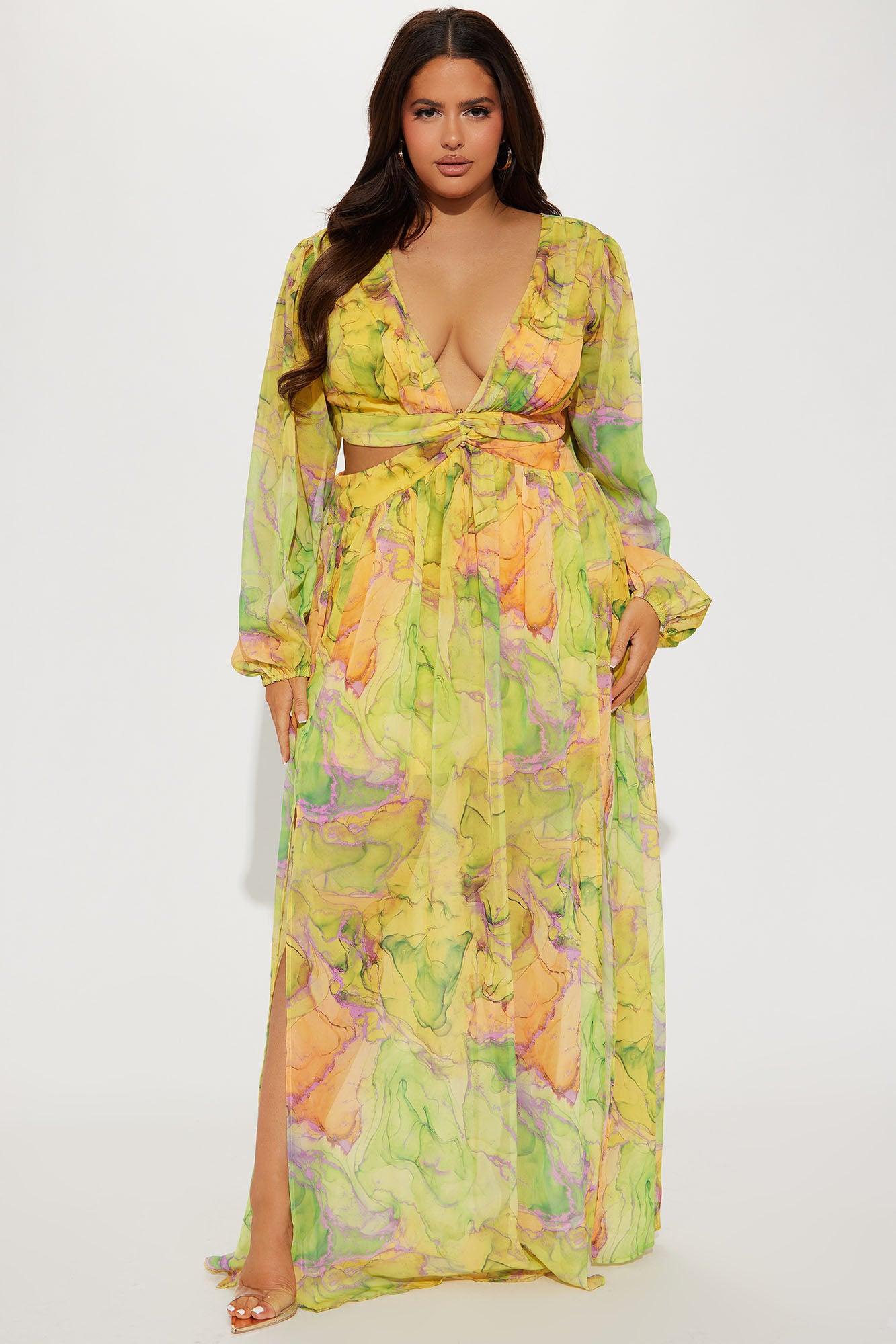 Willow Maxi Dress - Yellow/combo Product Image
