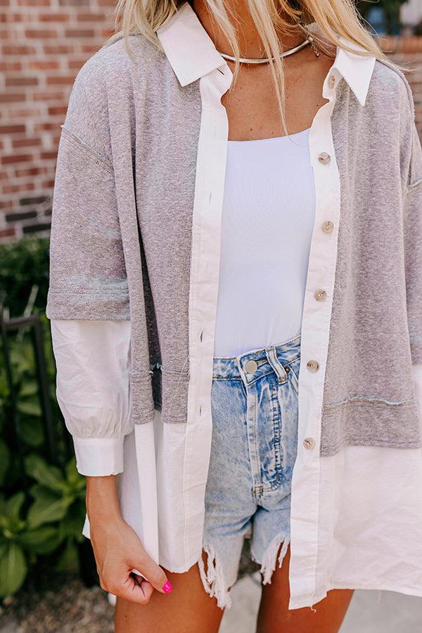 Country Club Social Button Up in Grey Product Image