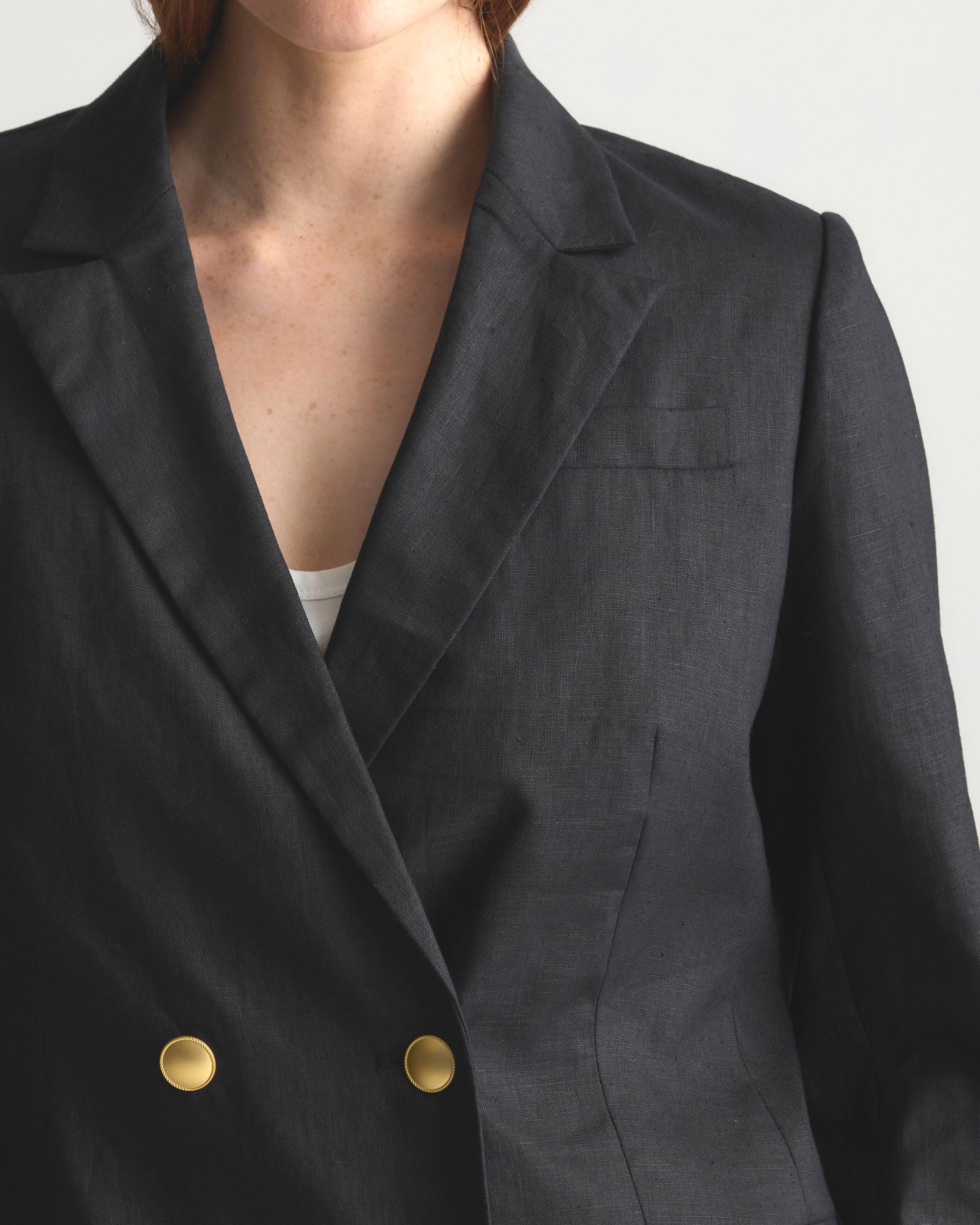 Quince | Women's 100% European Linen Relaxed Double-Breasted Blazer Size XL Product Image