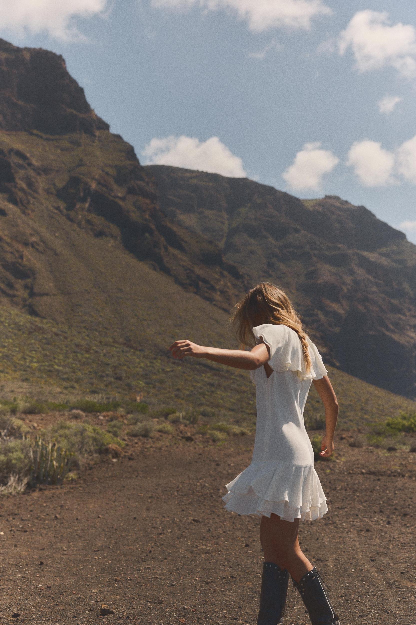 RUFFLED TIE SHORT DRESS Product Image