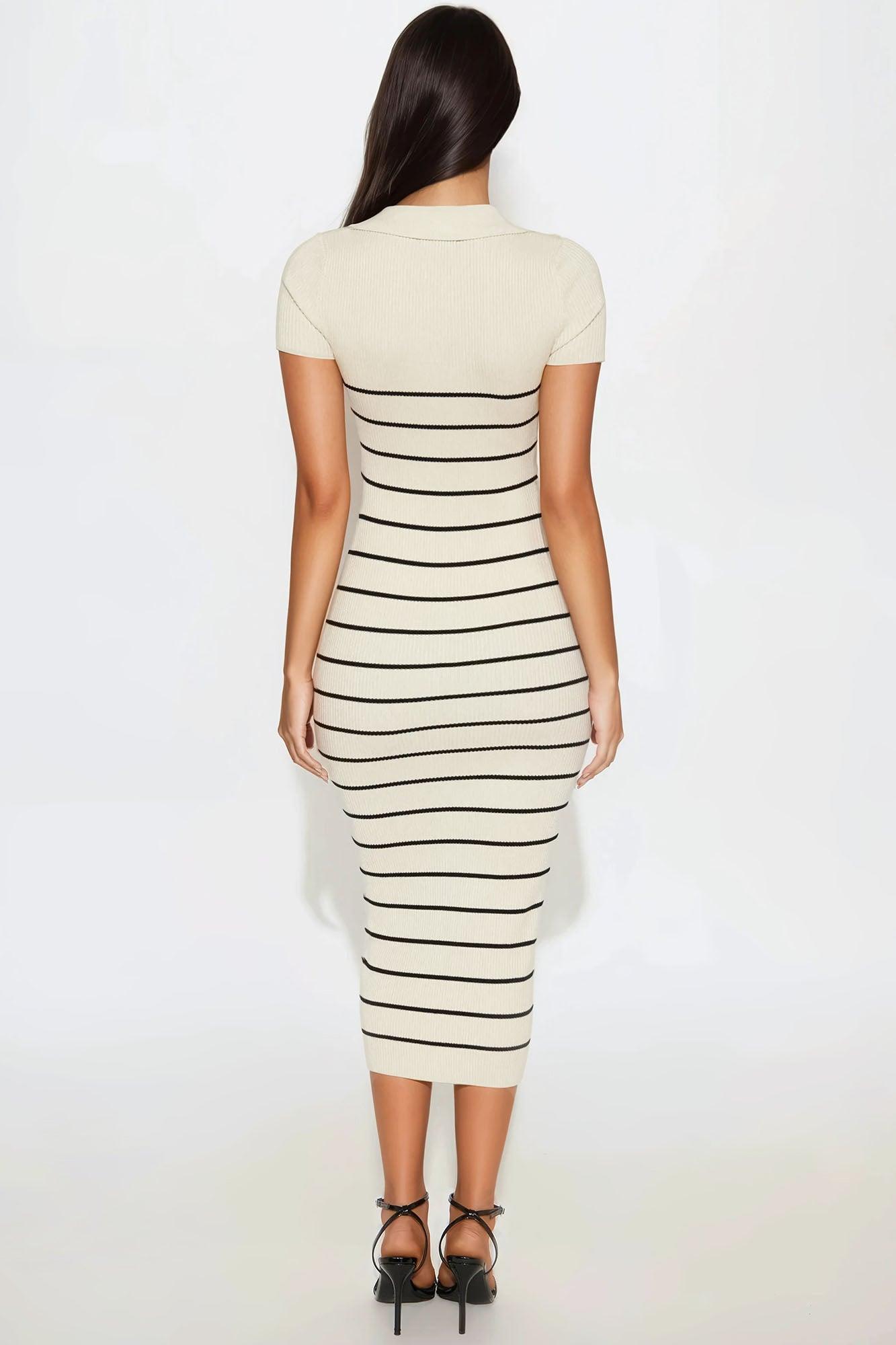 Klarissa Striped Midi Dress - Navy/combo Product Image