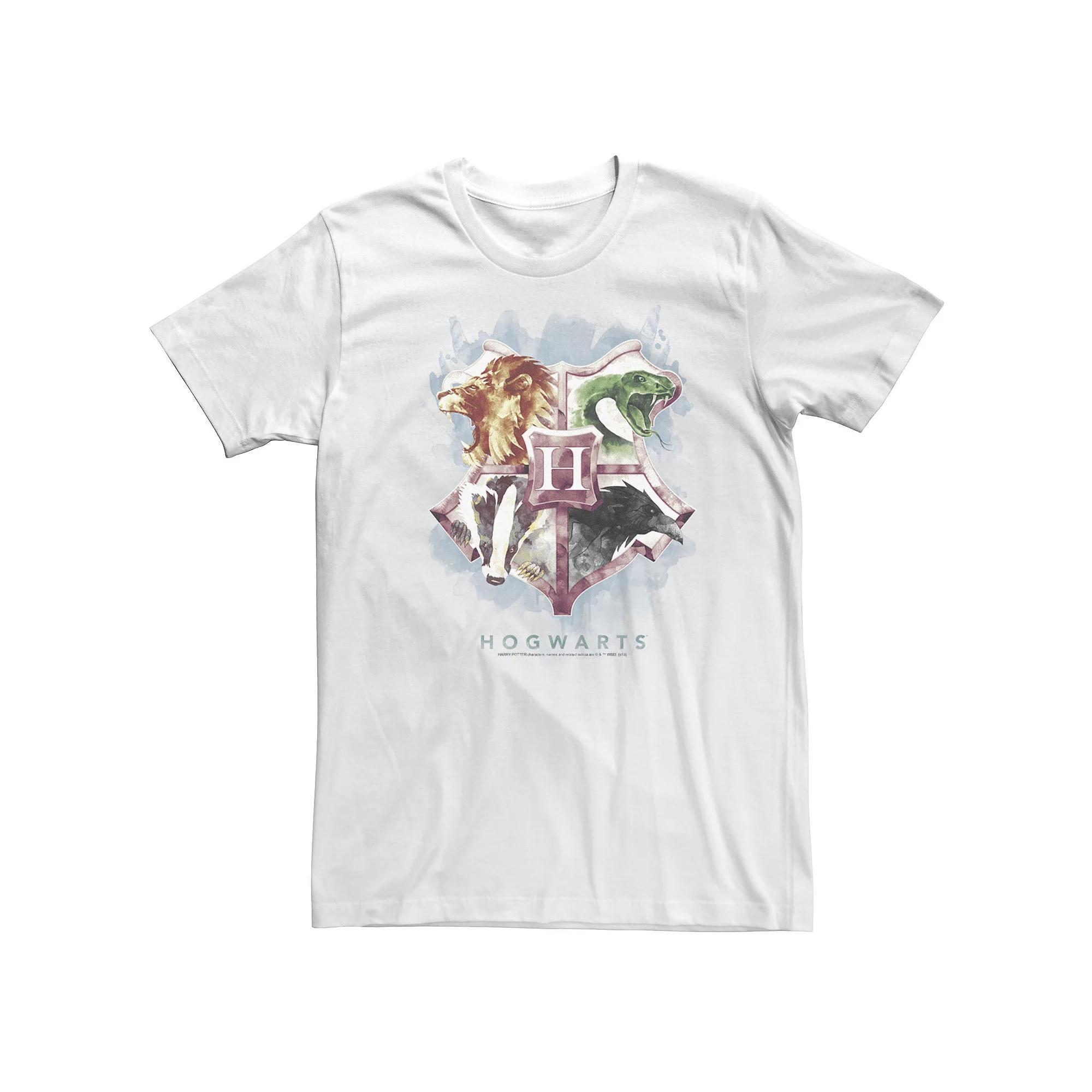 Big & Tall Harry Potter Hogwarts Crest Watercolor Tee, Men's, Size: 3XL, White Product Image