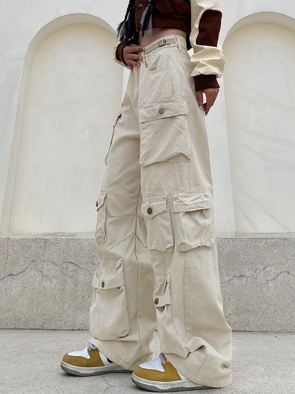 Multi Pockets Vintage Baggy Cargo Jeans Product Image