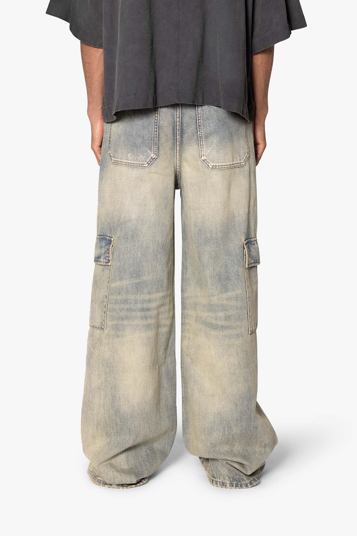 Void Baggy Cargo Denim - Medium Blue Product Image