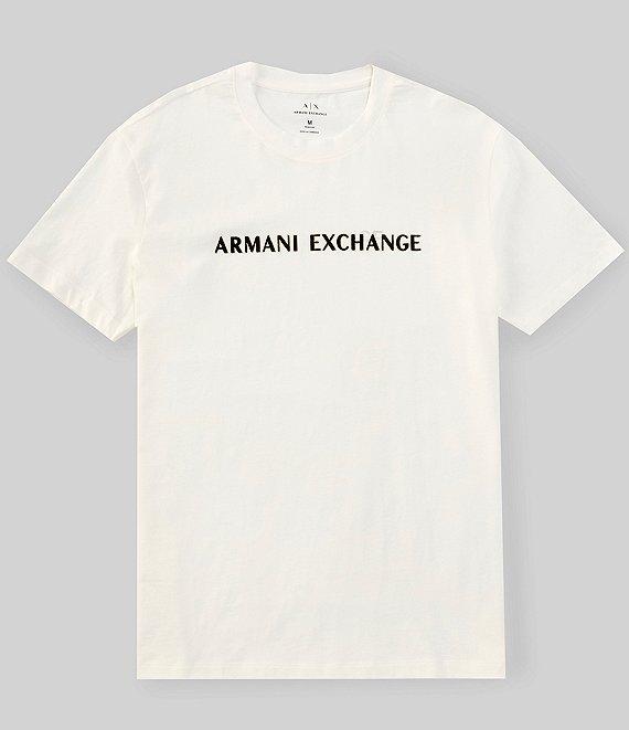 Armani Exchange Flocked Logo Short Sleeve T-Shirt Product Image