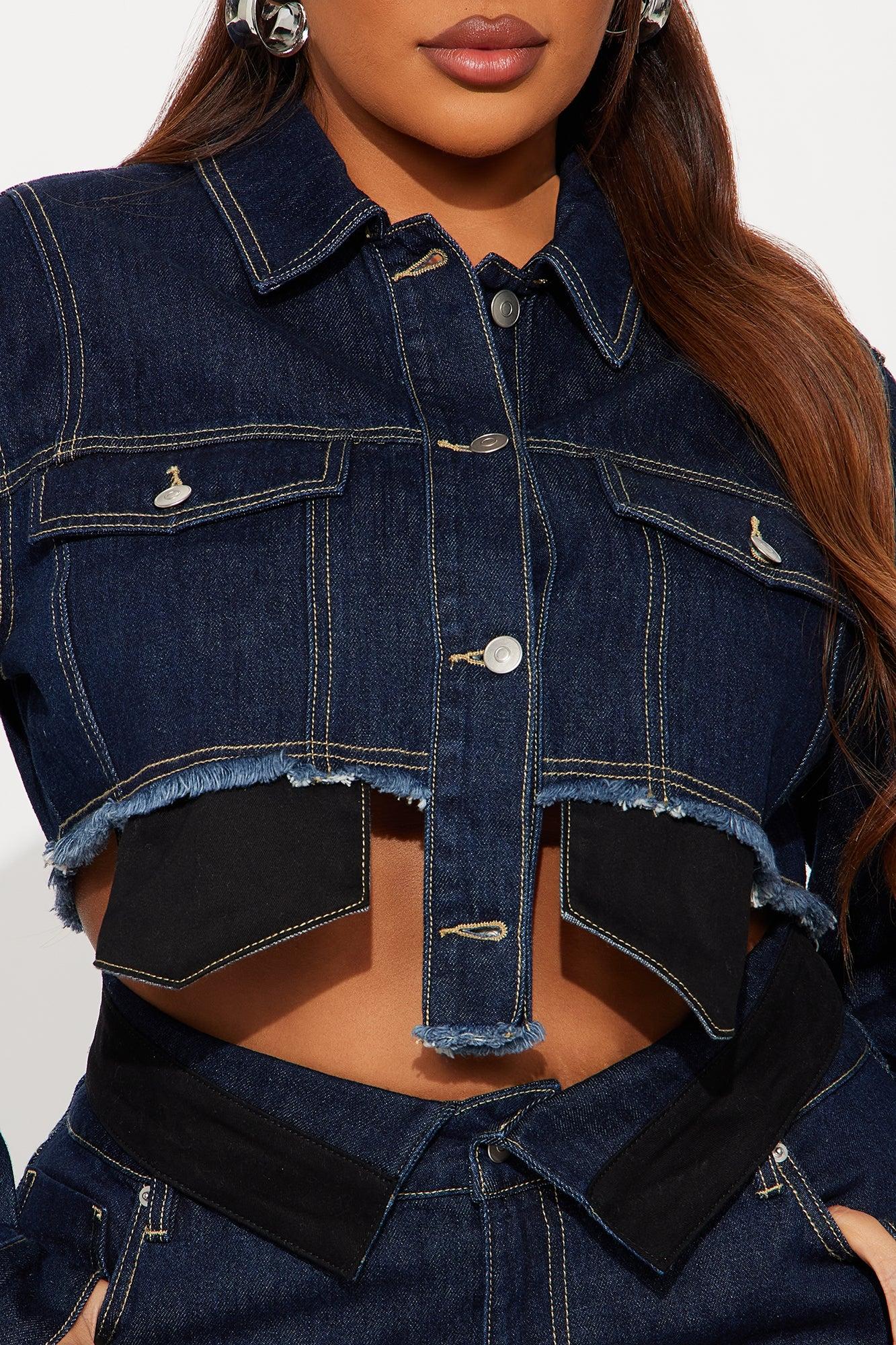 Nori Denim Washed Pant Set - Dark Denim Female Product Image