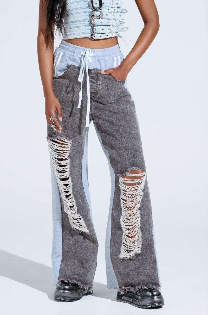 LETS GET IT GOING DISTRESSED JOGGER Product Image