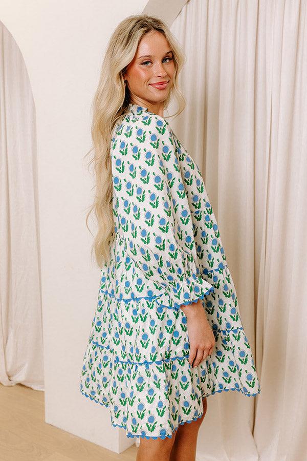 Playful Pursuits Floral Mini Dress in Sky Blue Product Image